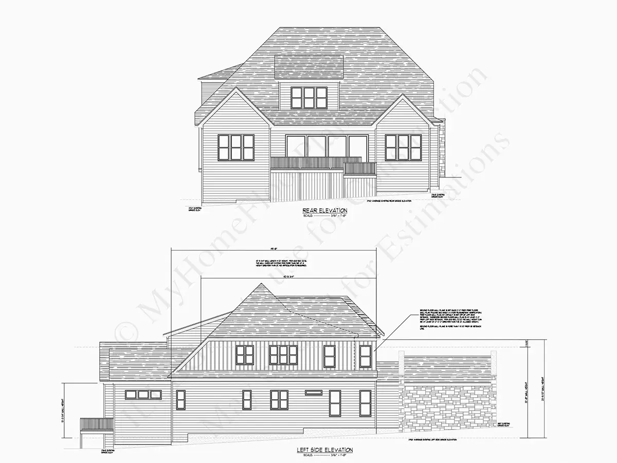 Elewacje 20 – Projekt domu piętrowego o pow. 479 m²: 5 Sypialnie, Gabinet, 6 Łazienki, Otwarta kuchnia, Garaż — 63139R