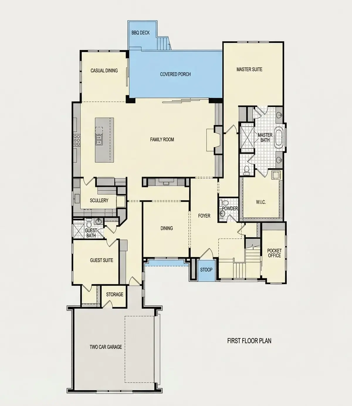 Parter 22 – Projekt domu piętrowego o pow. 479 m²: 5 Sypialnie, Gabinet, 6 Łazienki, Otwarta kuchnia, Garaż — 63139R