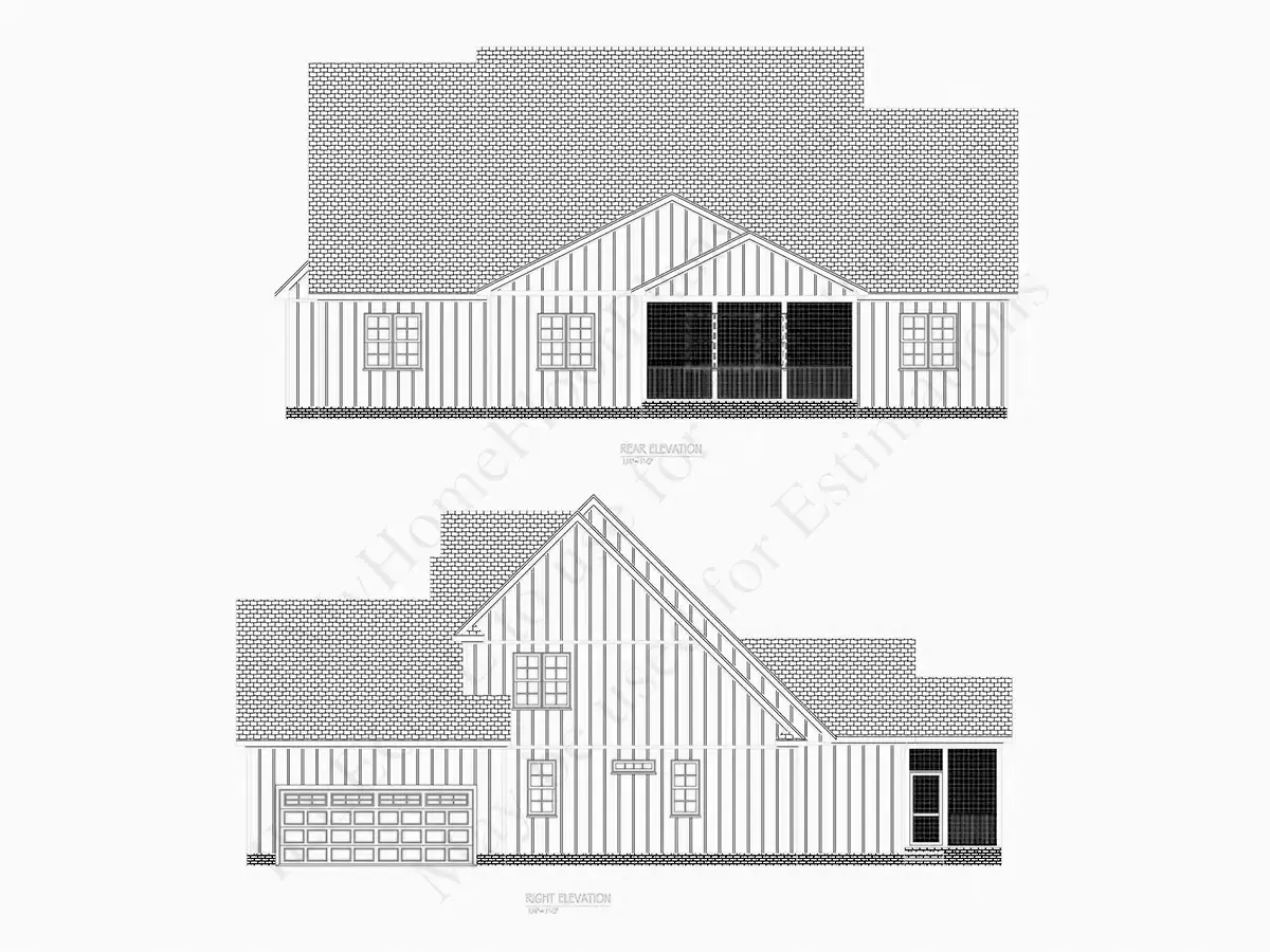 Elewacje 7 – Projekt domu piętrowego o pow. 348 m²: 4 Sypialnie, Gabinet, 4 Łazienki, Otwarta kuchnia, Garaż — 82521R