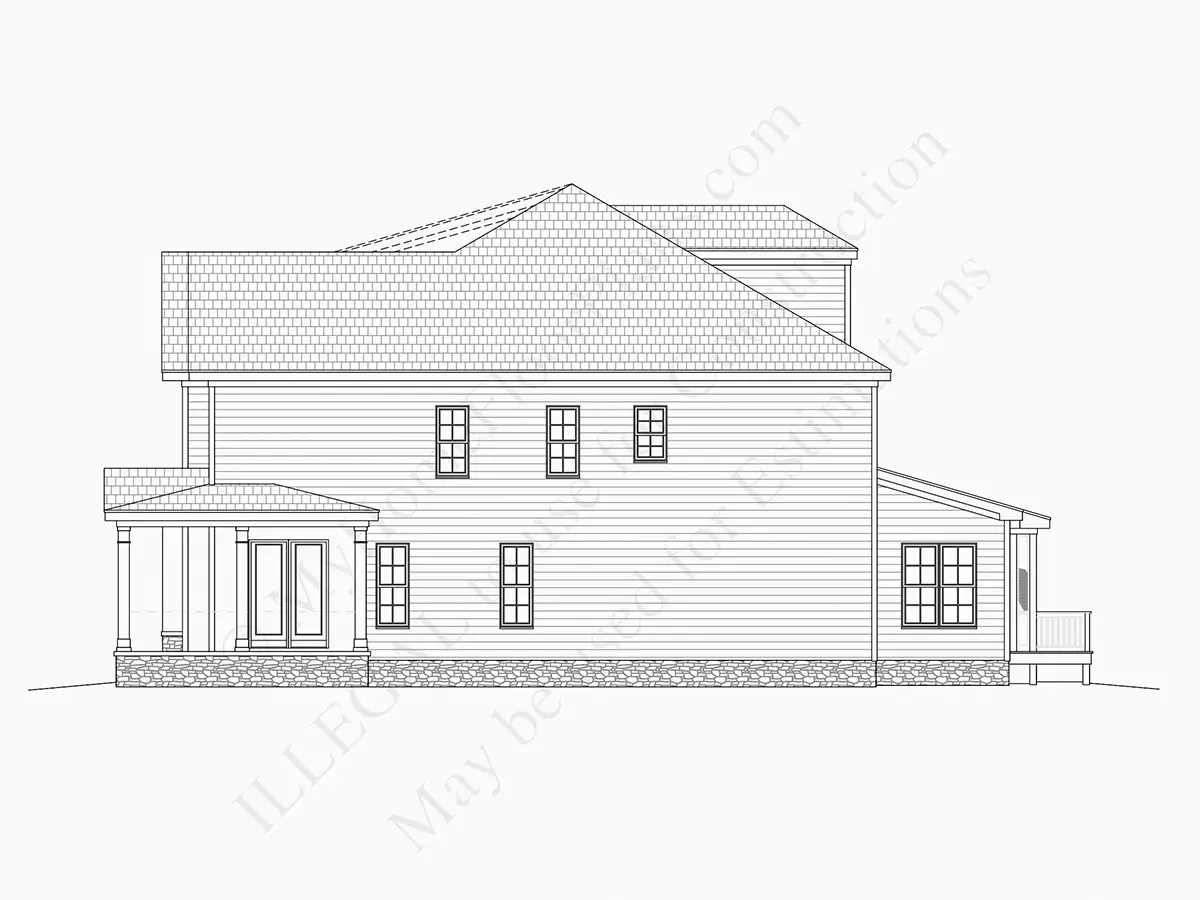 Elewacje 14 – Projekt domu piętrowego o pow. 454 m²: 5 Sypialnie, Gabinet, 5 Łazienki, Otwarta kuchnia, Garaż — 78053R