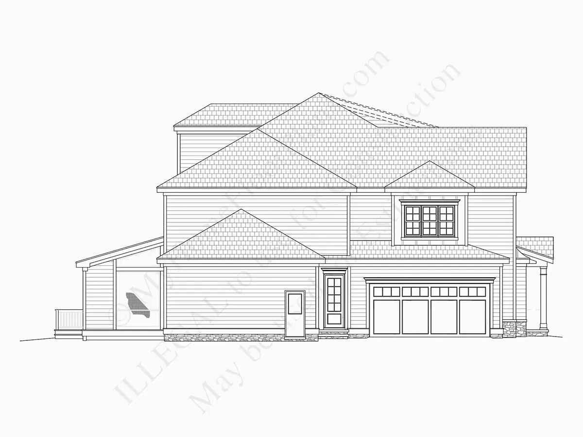 Elewacje 15 – Projekt domu piętrowego o pow. 454 m²: 5 Sypialnie, Gabinet, 5 Łazienki, Otwarta kuchnia, Garaż — 78053R