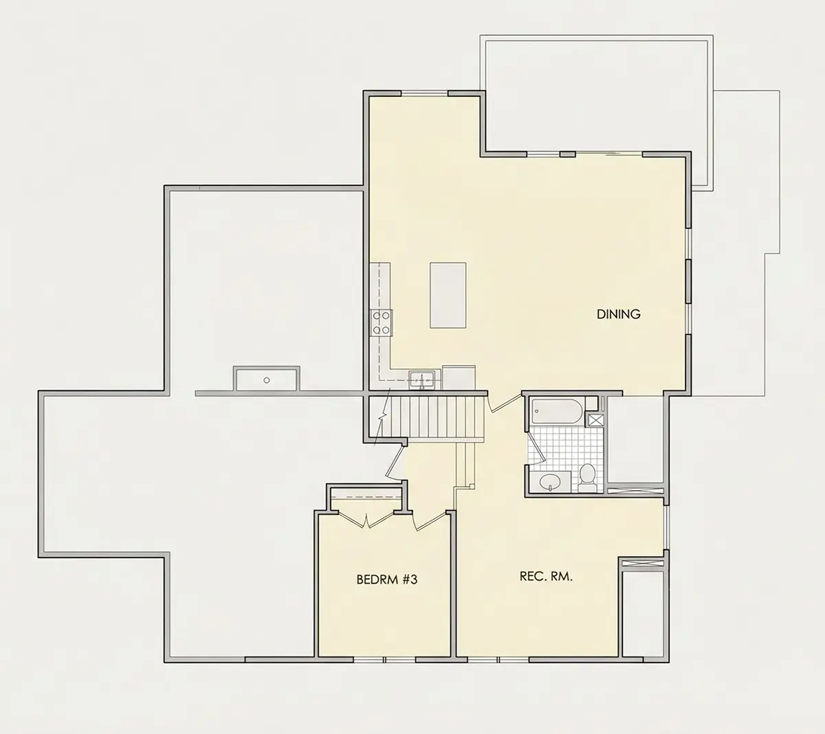 1. piętro 29 – Projekt domu z poddaszem użytkowym o pow. 247 m²: 3 Sypialnie, 5 Łazienki, Otwarta kuchnia, Garaż — 94736R