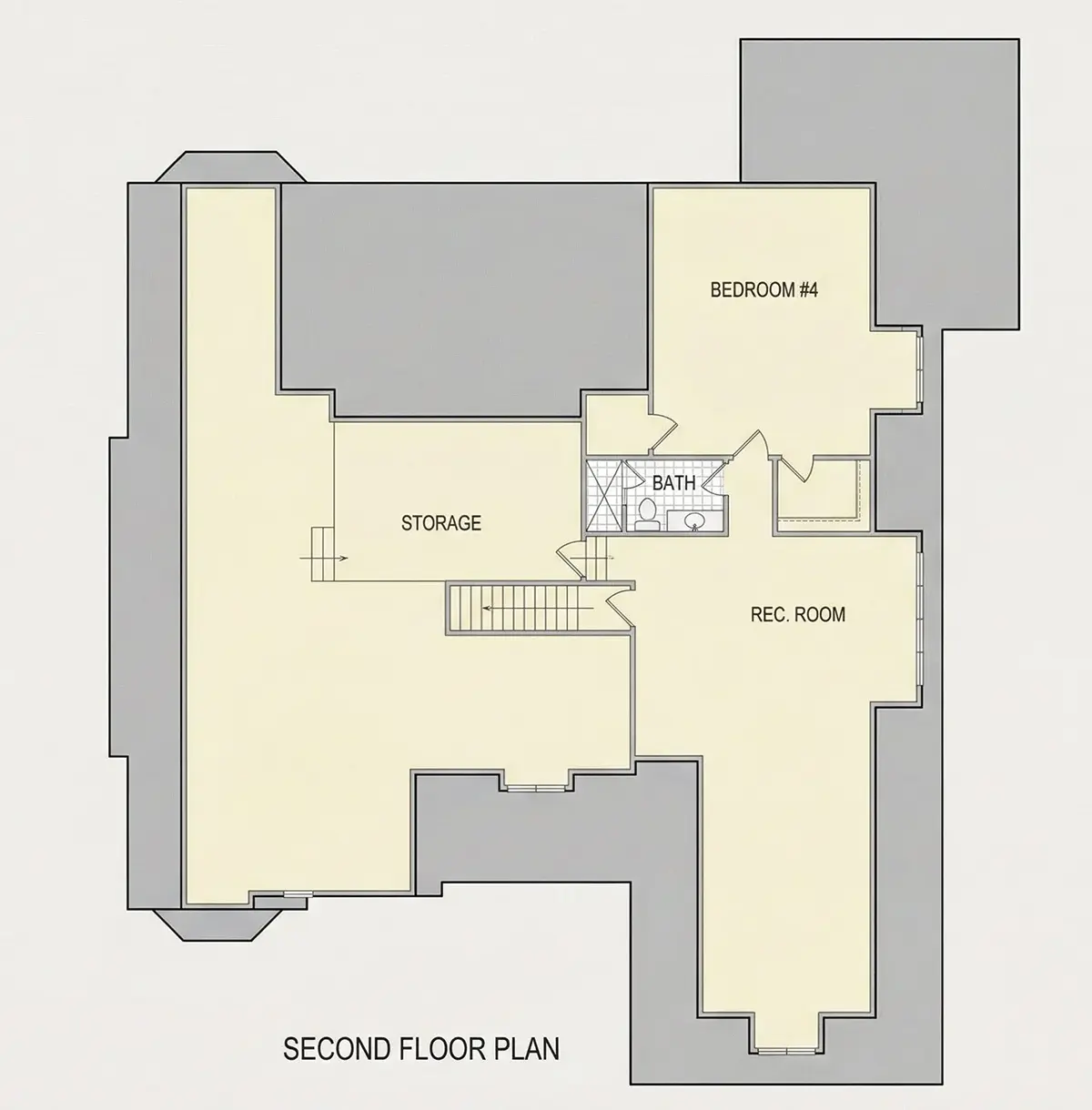 1. piętro 10 – Projekt domu z poddaszem użytkowym + piwnicą o pow. 698 m²: 6 Sypialnie, 6 Łazienki, Otwarta kuchnia, Garaż — 84878R
