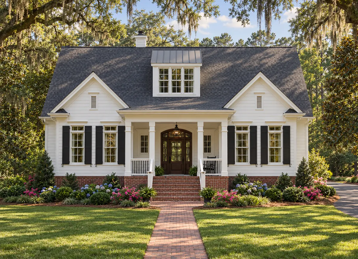 Główne obrazy 2 – Projekt domu z poddaszem użytkowym + piwnicą o pow. 422 m²: 4 Sypialnie, Gabinet, 6 Łazienki, Otwarta kuchnia, bez Garażu — 24814R