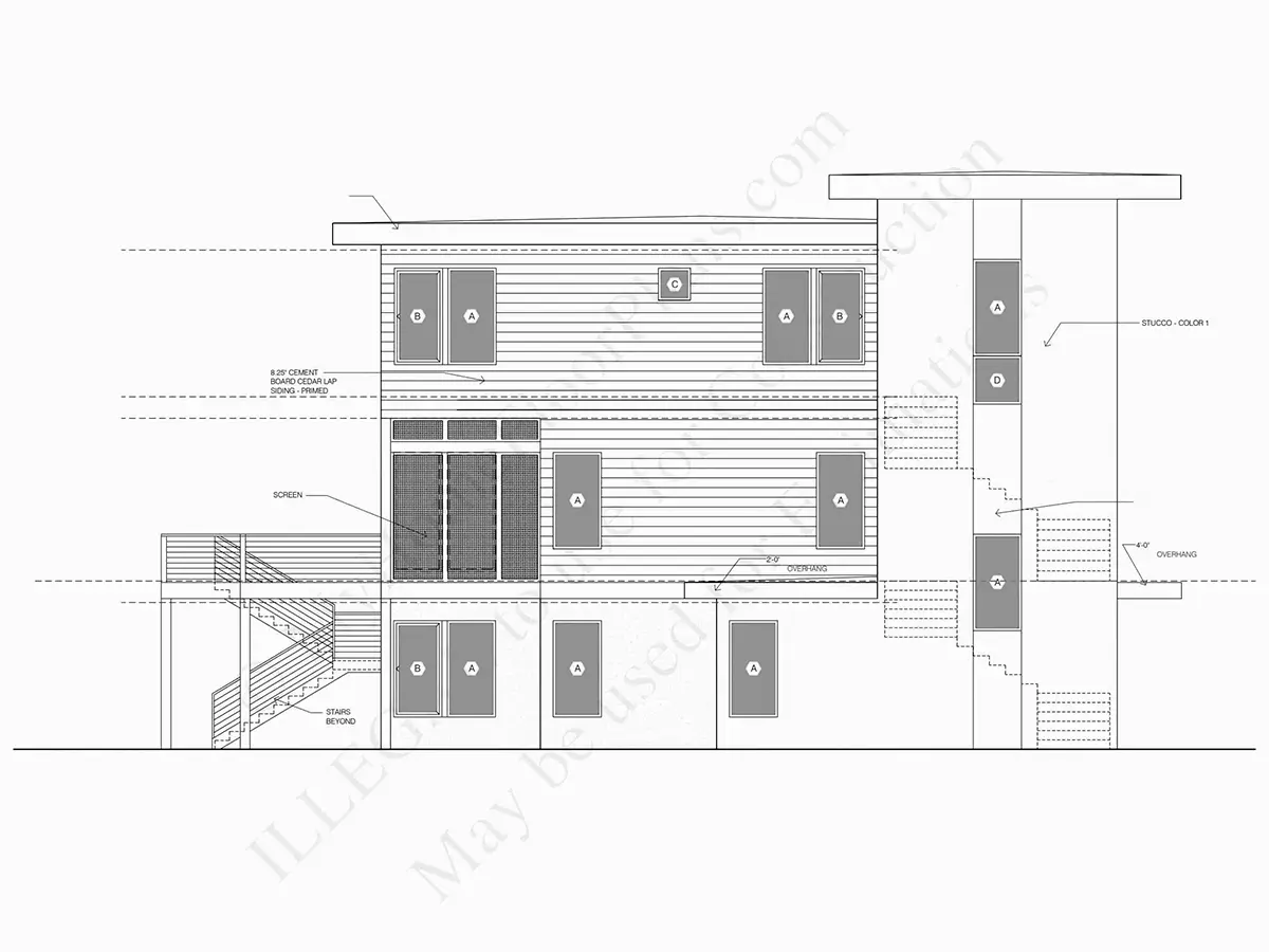 Elewacje 21 – Projekt domu dwupiętrowego o pow. 351 m²: 5 Sypialnie, Gabinet, 5 Łazienki, Otwarta kuchnia, Garaż — 70598R
