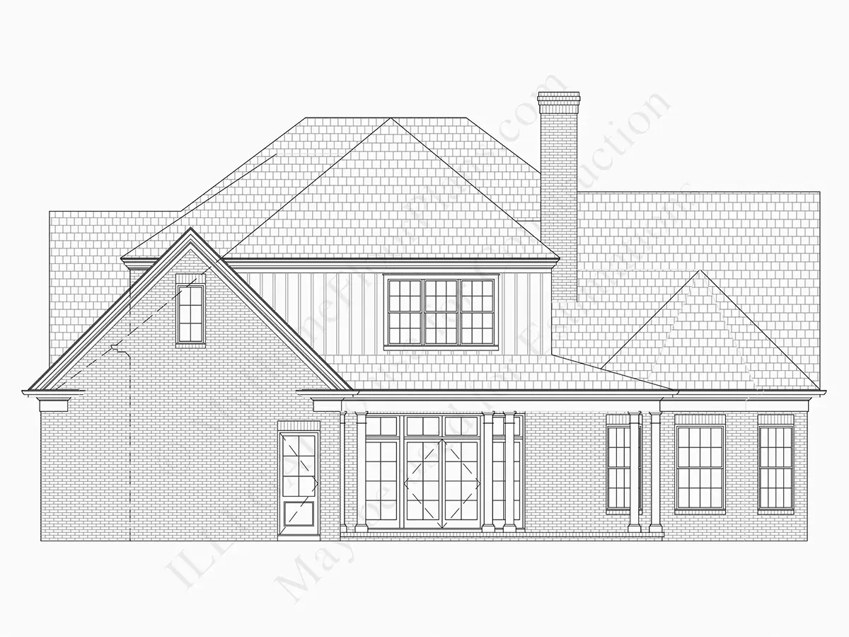Elewacje 10 – Projekt domu piętrowego o pow. 424 m²: 4 Sypialnie, 4 Łazienki, Otwarta kuchnia, Garaż — 67106R