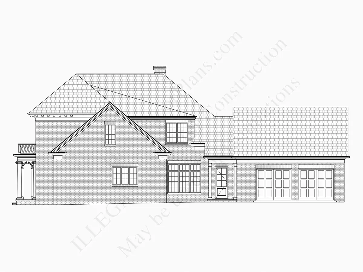 Elewacje 11 – Projekt domu piętrowego o pow. 424 m²: 4 Sypialnie, 4 Łazienki, Otwarta kuchnia, Garaż — 67106R