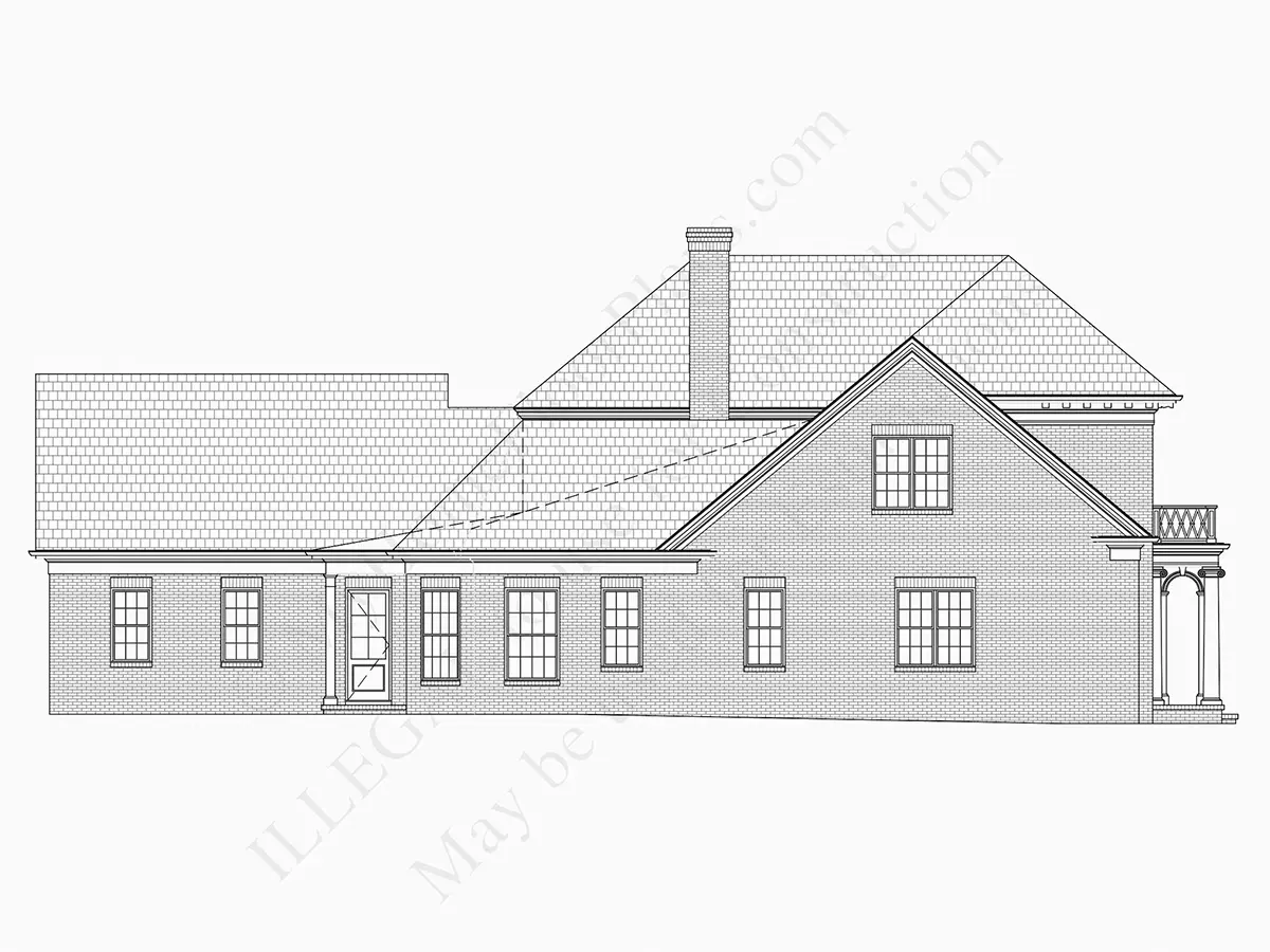 Elewacje 9 – Projekt domu piętrowego o pow. 424 m²: 4 Sypialnie, 4 Łazienki, Otwarta kuchnia, Garaż — 67106R