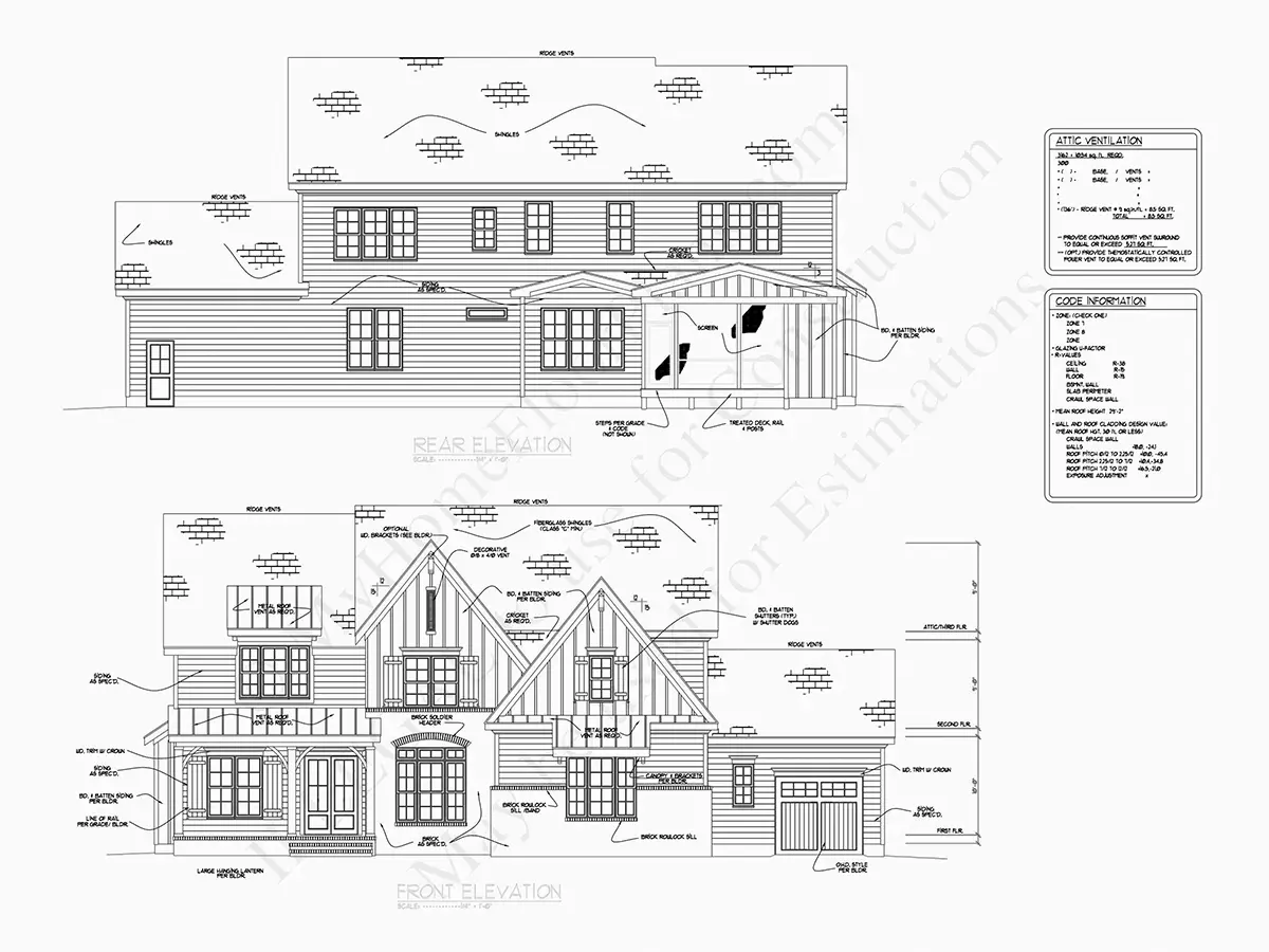 Elewacje 20 – Projekt domu piętrowego o pow. 372 m²: 4 Sypialnie, Gabinet, 6 Łazienki, Otwarta kuchnia, Garaż — 76809R