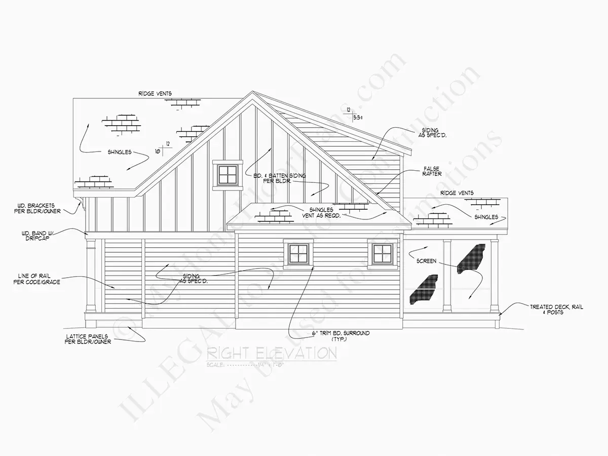 Elewacje 7 – Projekt domu piętrowego o pow. 223 m²: 4 Sypialnie, 3 Łazienki, Otwarta kuchnia, Garaż — 46774R