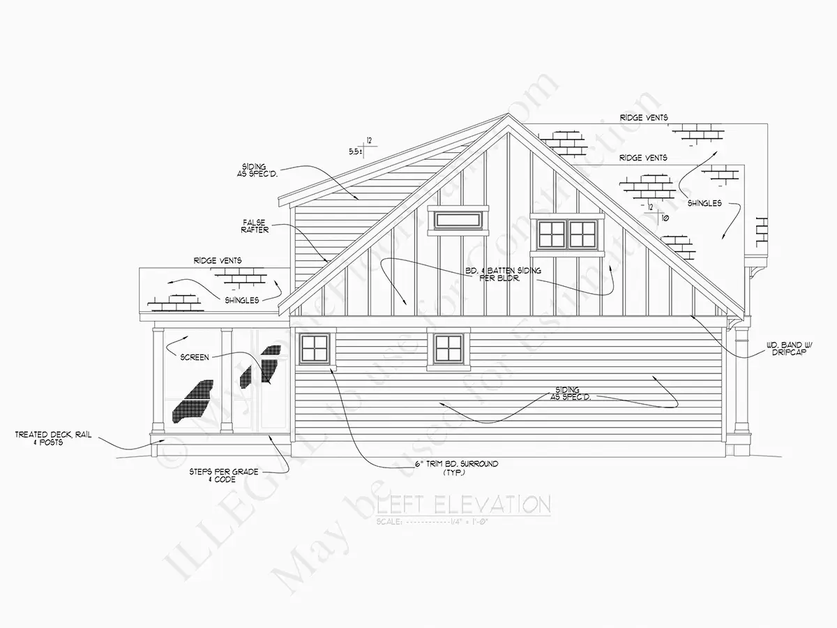 Elewacje 6 – Projekt domu piętrowego o pow. 223 m²: 4 Sypialnie, 3 Łazienki, Otwarta kuchnia, Garaż — 46774R