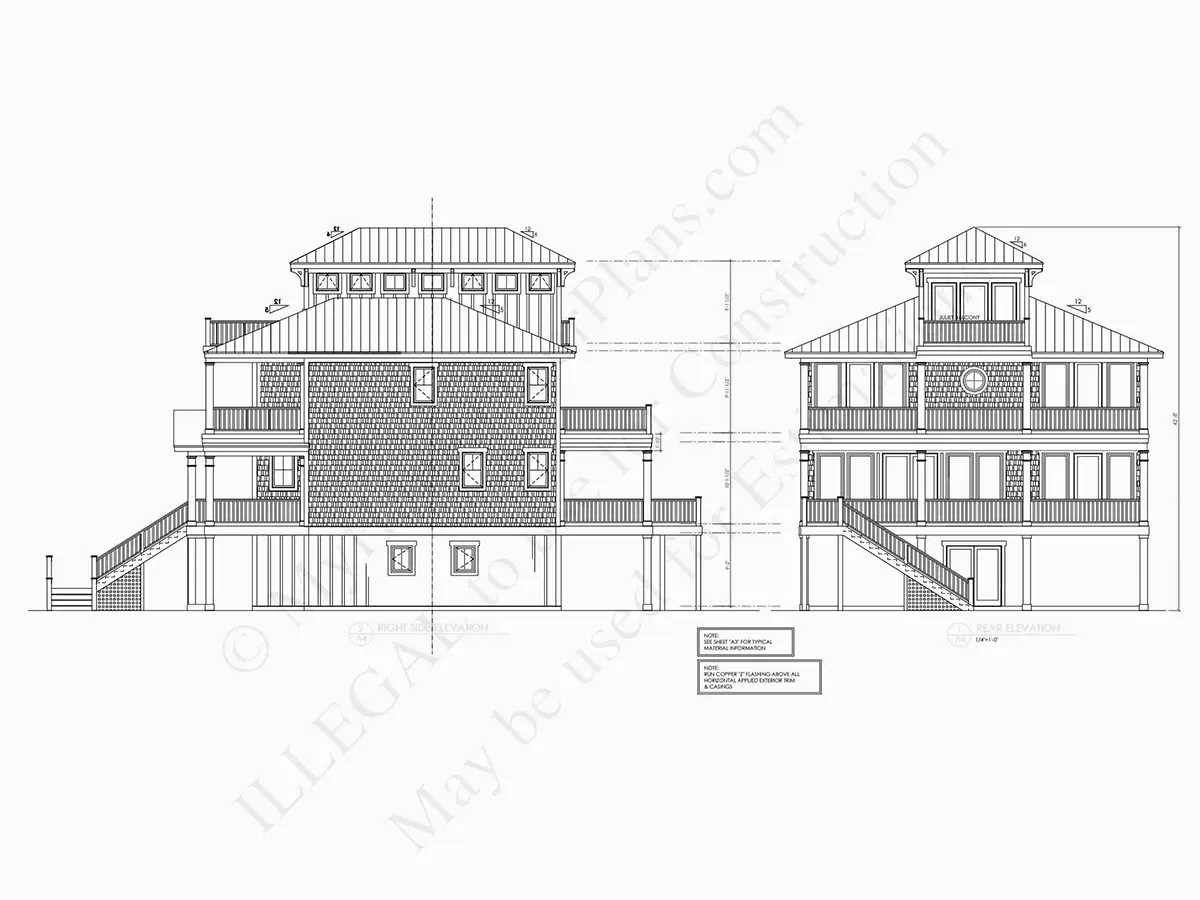 Elewacje 6 – Projekt domu dwupiętrowego o pow. 249 m², 4 Sypialnie — 53827R