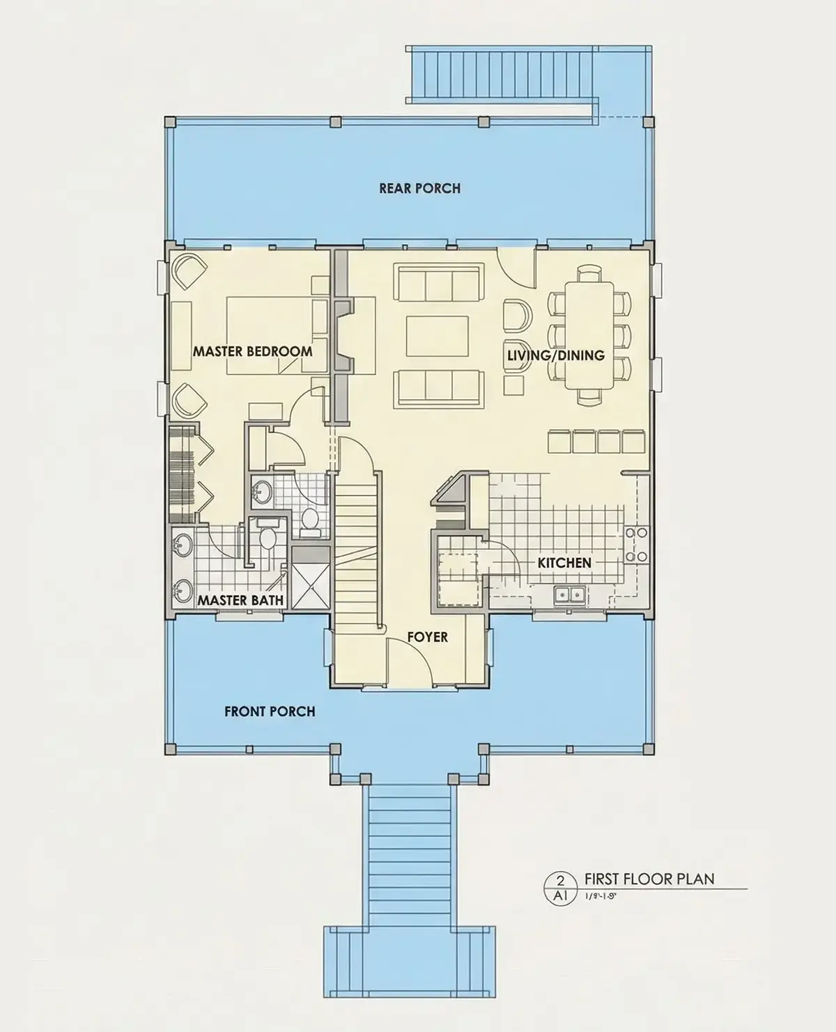 Parter 8 – Projekt domu dwupiętrowego o pow. 249 m², 4 Sypialnie — 53827R