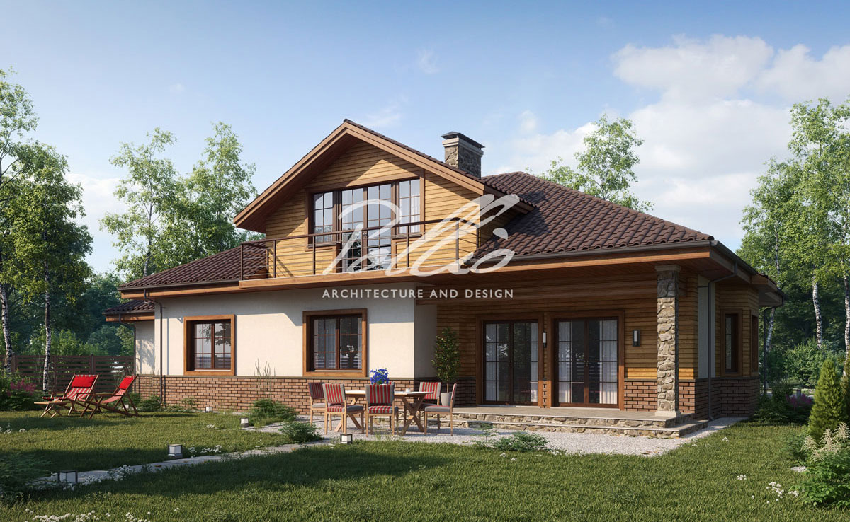Projekt domu parterowego z poddaszem o pow. 268 m² z kinem domowym, 2 sypialniami i gabinetem