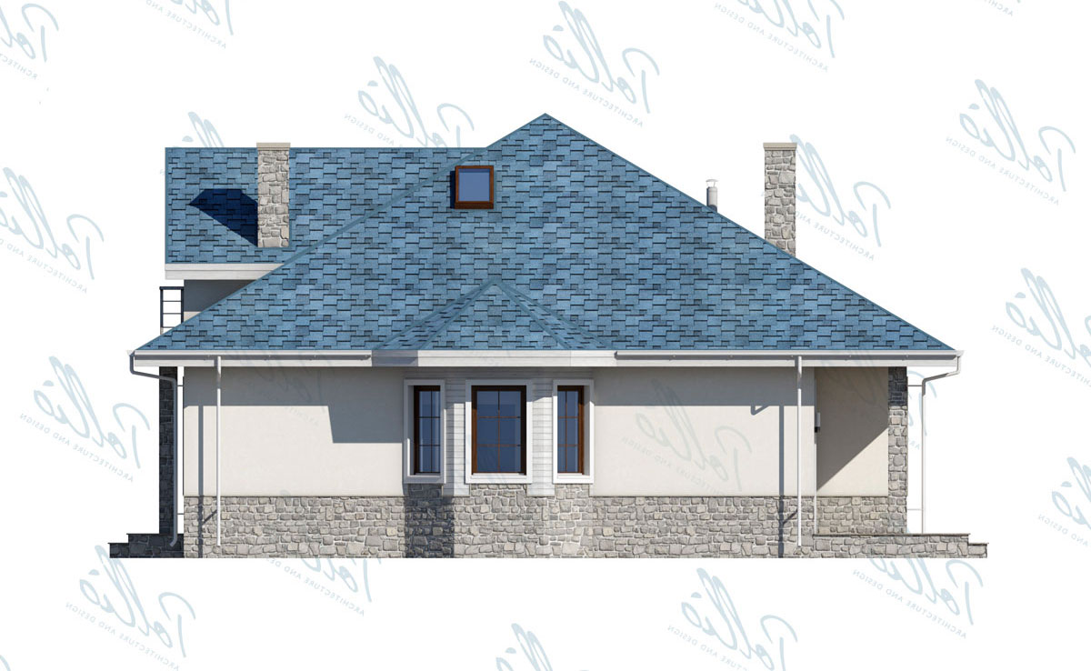 Projekt domu jednorodzinnego o pow. 164 m²: z poddaszem użytkowym, 4 Sypialnie, Gabinet, 3 Łazienki, Otwarta kuchnia