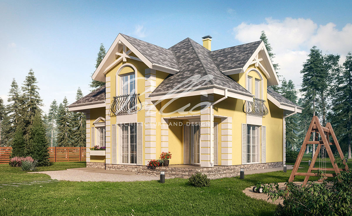 Projekt domu jednorodzinnego o pow. 170 m²: z poddaszem użytkowym, 4 Sypialnie, 4 Łazienki, Otwarta kuchnia