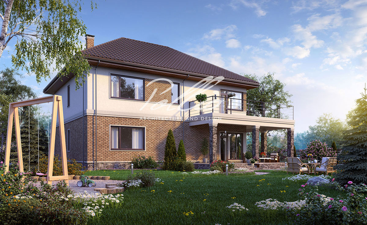 Projekt domu jednorodzinnego o pow. 245 m²: Piętrowy, 3 Sypialnie, Gabinet, 3 Łazienki, Otwarta kuchnia, Garaż