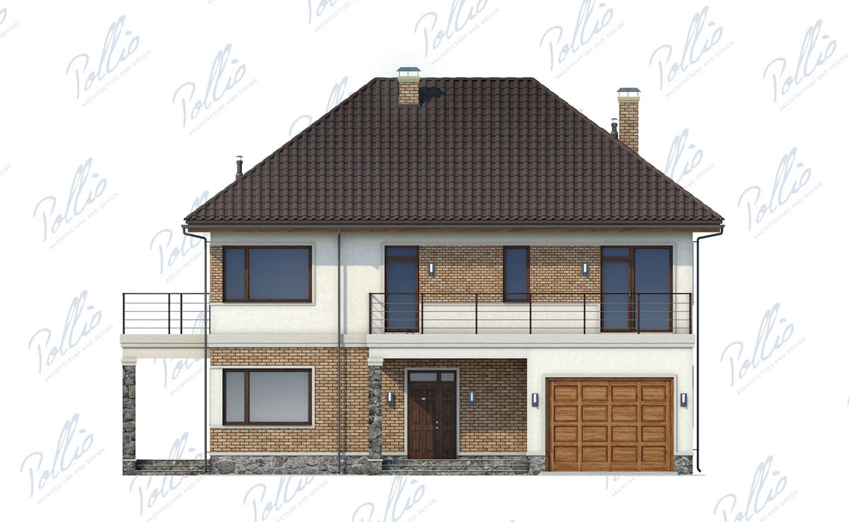 Projekt domu jednorodzinnego o pow. 245 m²: Piętrowy, 3 Sypialnie, Gabinet, 3 Łazienki, Otwarta kuchnia, Garaż