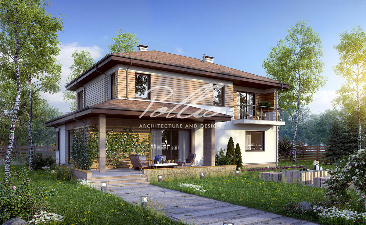 Projekt domu jednorodzinnego o pow. 234 m²: Piętrowy, 3 Sypialnie, Gabinet, 3 Łazienki, Otwarta kuchnia, Garaż