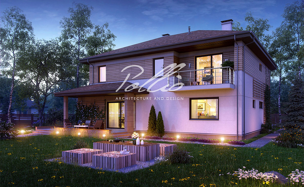 Projekt domu jednorodzinnego o pow. 234 m²: Piętrowy, 3 Sypialnie, Gabinet, 3 Łazienki, Otwarta kuchnia, Garaż