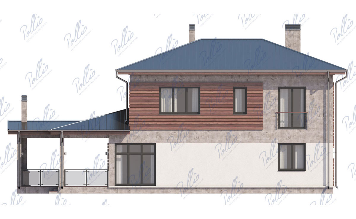 Projekt domu jednorodzinnego o pow. 236 m²: Piętrowy, 4 Sypialnie, Gabinet, 3 Łazienki, Otwarta kuchnia, Garaż