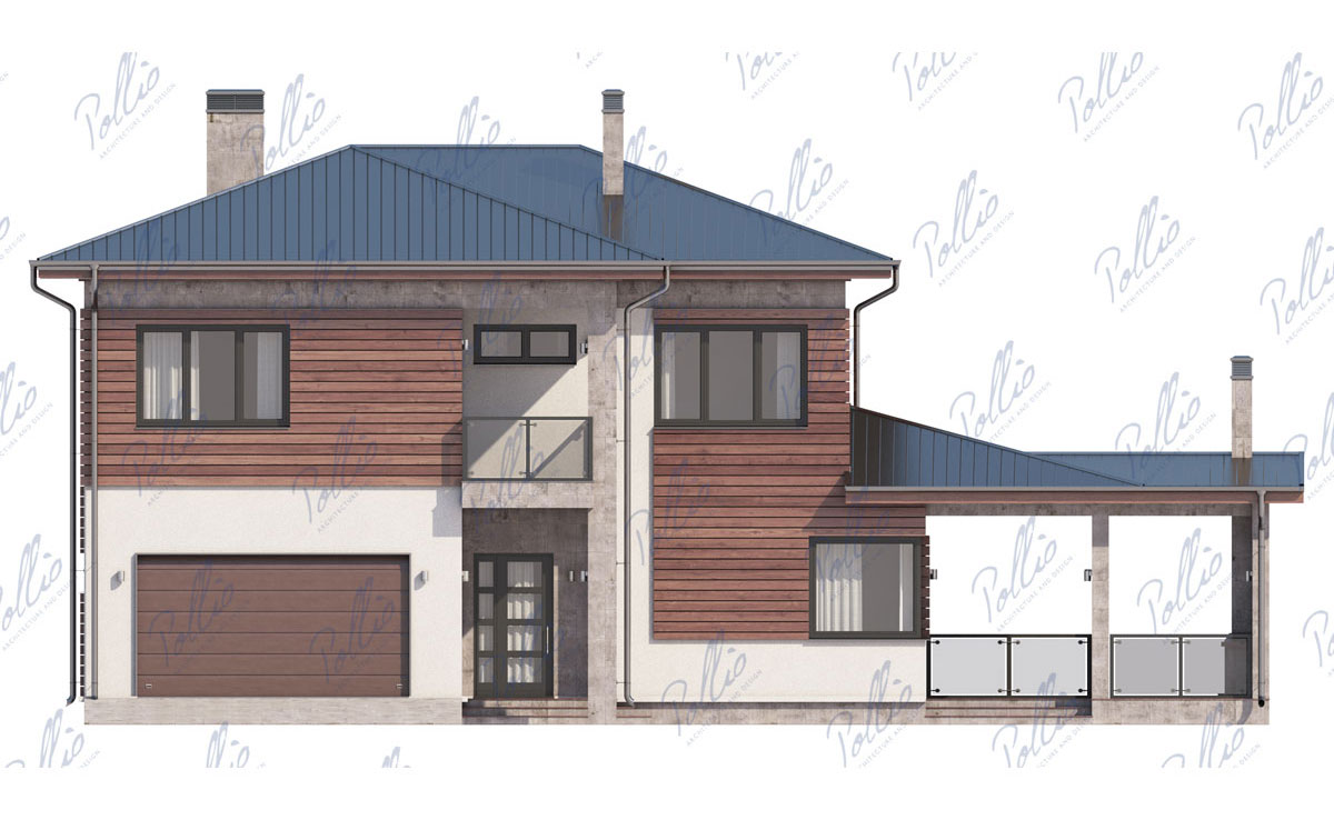 Projekt domu jednorodzinnego o pow. 236 m²: Piętrowy, 4 Sypialnie, Gabinet, 3 Łazienki, Otwarta kuchnia, Garaż