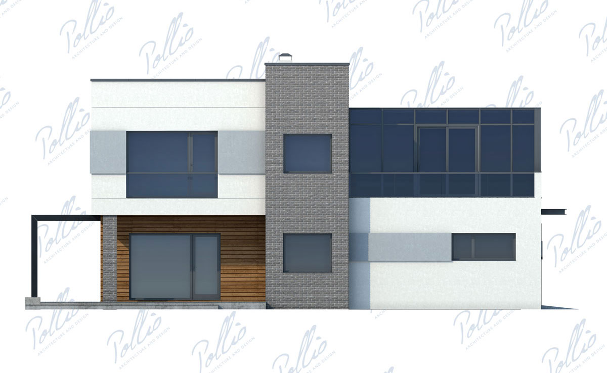 Projekt domu jednorodzinnego o pow. 216 m²: Piętrowy, 3 Sypialnie, Gabinet, 3 Łazienki, Otwarta kuchnia, Garaż