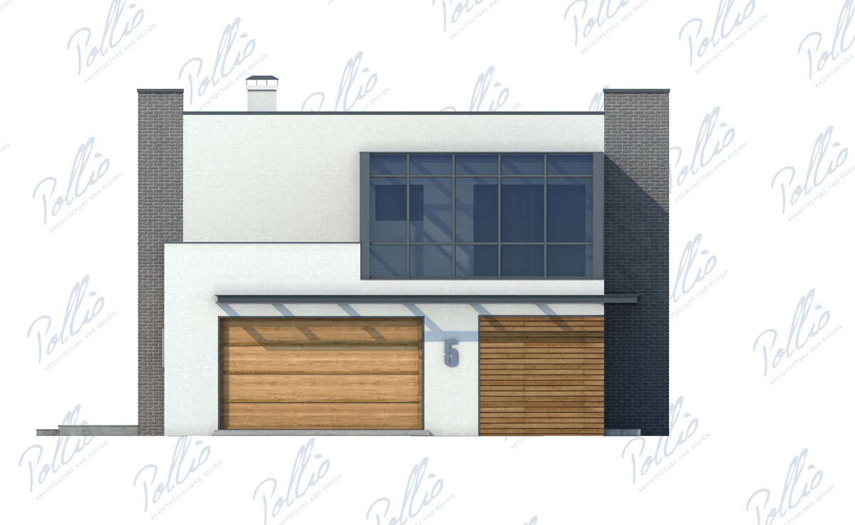 Projekt domu jednorodzinnego o pow. 216 m²: Piętrowy, 3 Sypialnie, Gabinet, 3 Łazienki, Otwarta kuchnia, Garaż