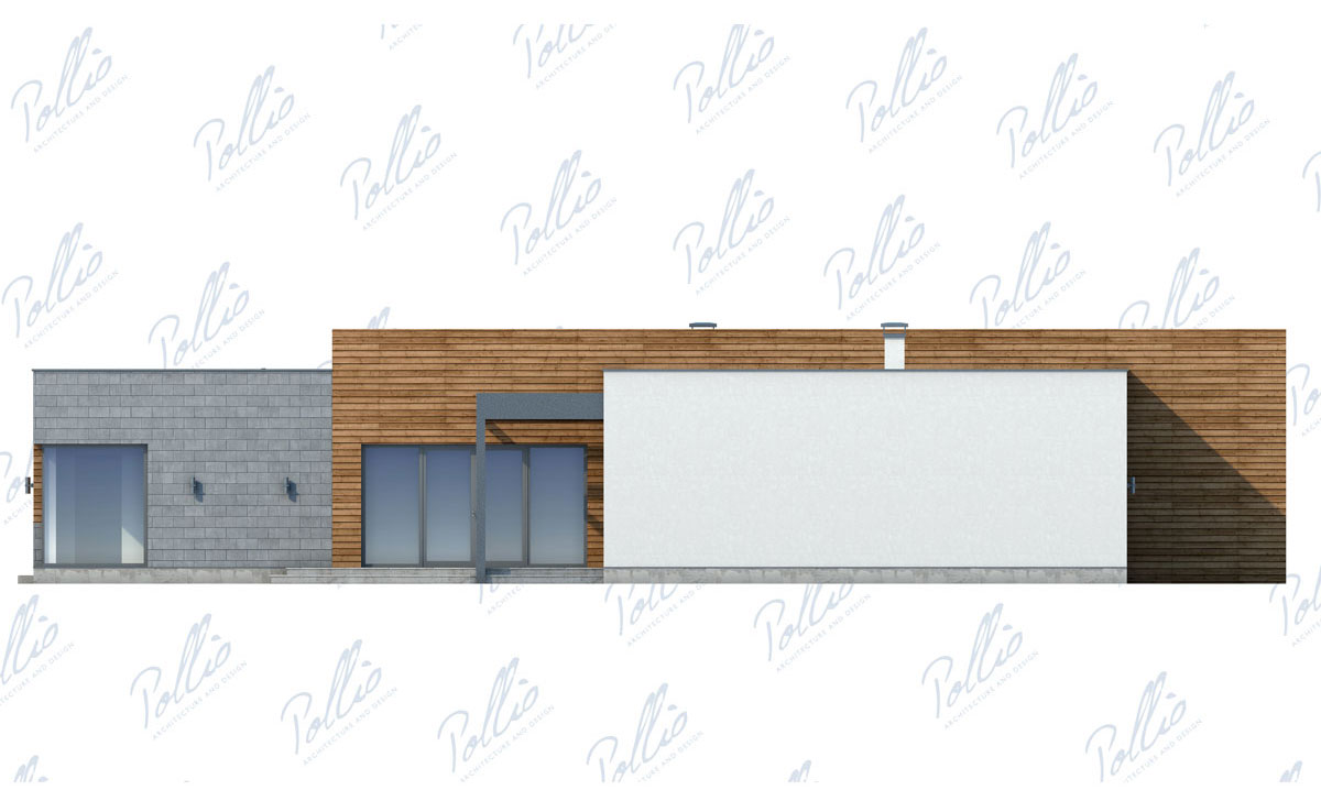 Projekt domu jednorodzinnego o pow. 203 m²: Parterowy, 3 Sypialnie, Gabinet, 3 Łazienki, Otwarta kuchnia, Garaż