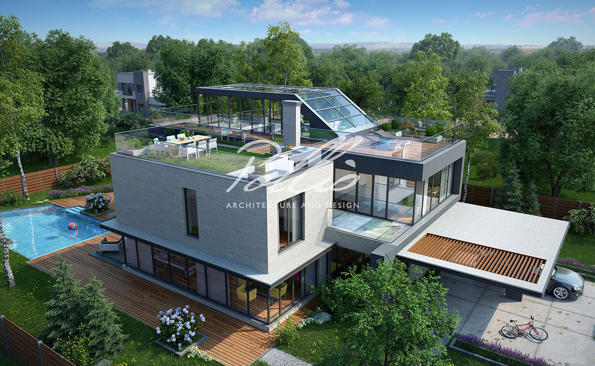 Projekt domu jednorodzinnego o pow. 338 m²: Dwupiętrowy, 4 Sypialnie, Gabinet, 4 Łazienki