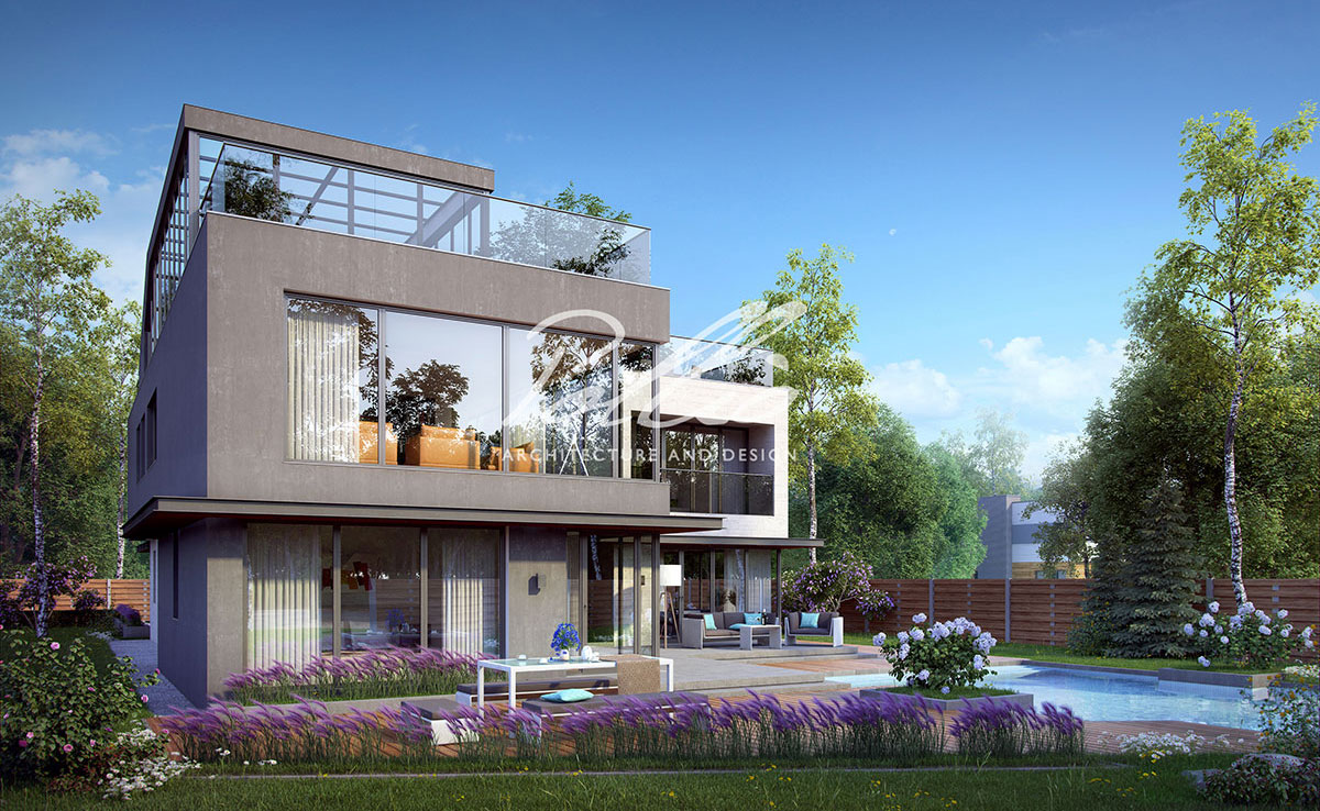 Projekt domu jednorodzinnego o pow. 338 m²: Dwupiętrowy, 4 Sypialnie, Gabinet, 4 Łazienki