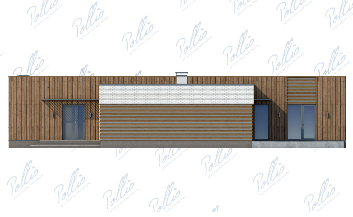 Projekt domu jednorodzinnego o pow. 217 m²: Parterowy, 3 Sypialnie, Gabinet, 4 Łazienki, Otwarta kuchnia