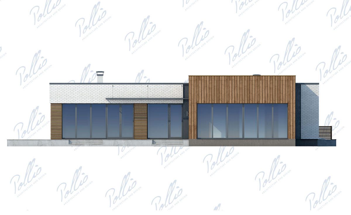 Projekt domu jednorodzinnego o pow. 217 m²: Parterowy, 3 Sypialnie, Gabinet, 4 Łazienki, Otwarta kuchnia