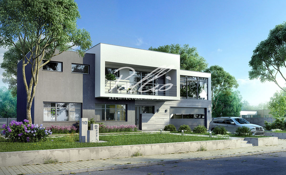 Projekt domu jednorodzinnego o pow. 263 m²: Piętrowy, 3 Sypialnie, Gabinet, 3 Łazienki, Otwarta kuchnia, Garaż