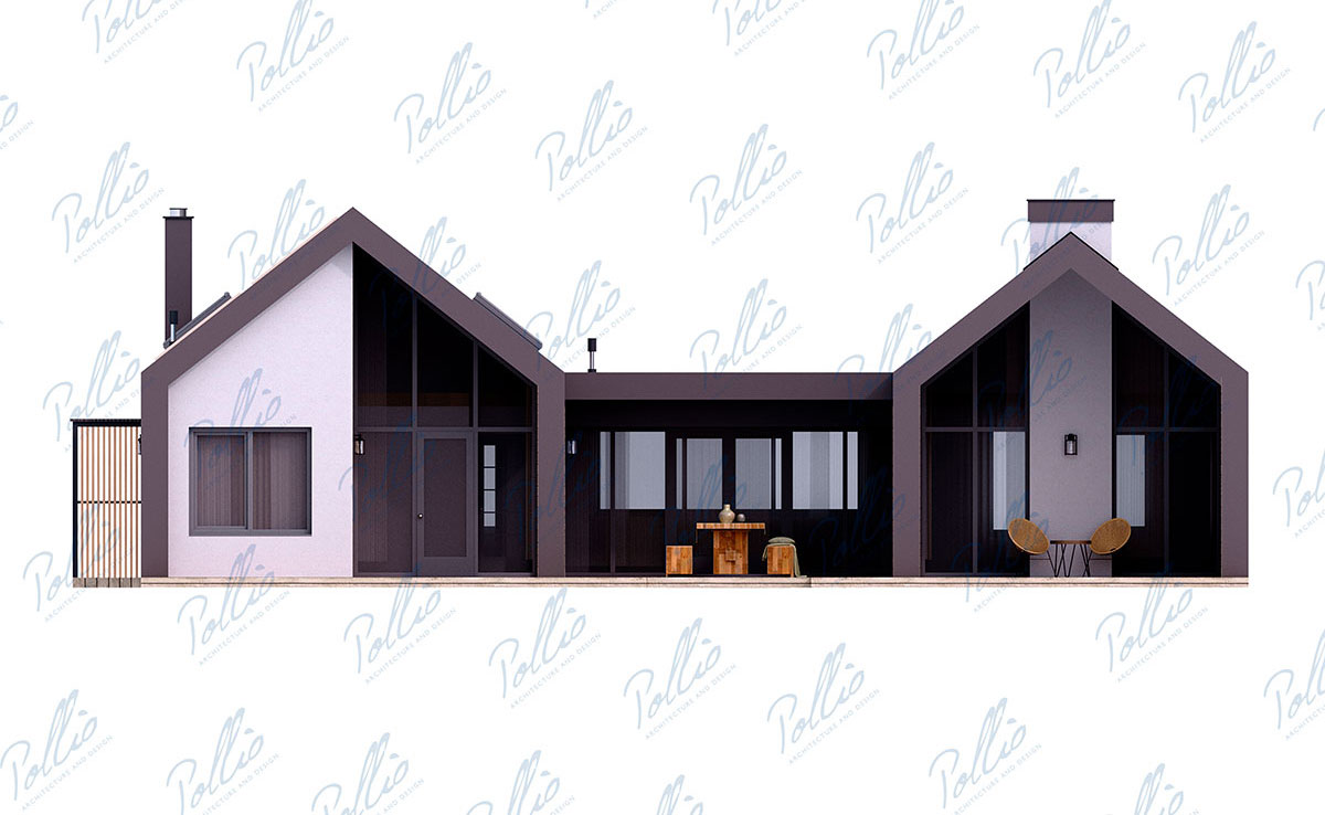 Projekt domu jednorodzinnego o pow. 132 m²: Parterowy z poddaszem użytkowym, 3 Sypialnie, 2 Łazienki, Otwarta kuchnia