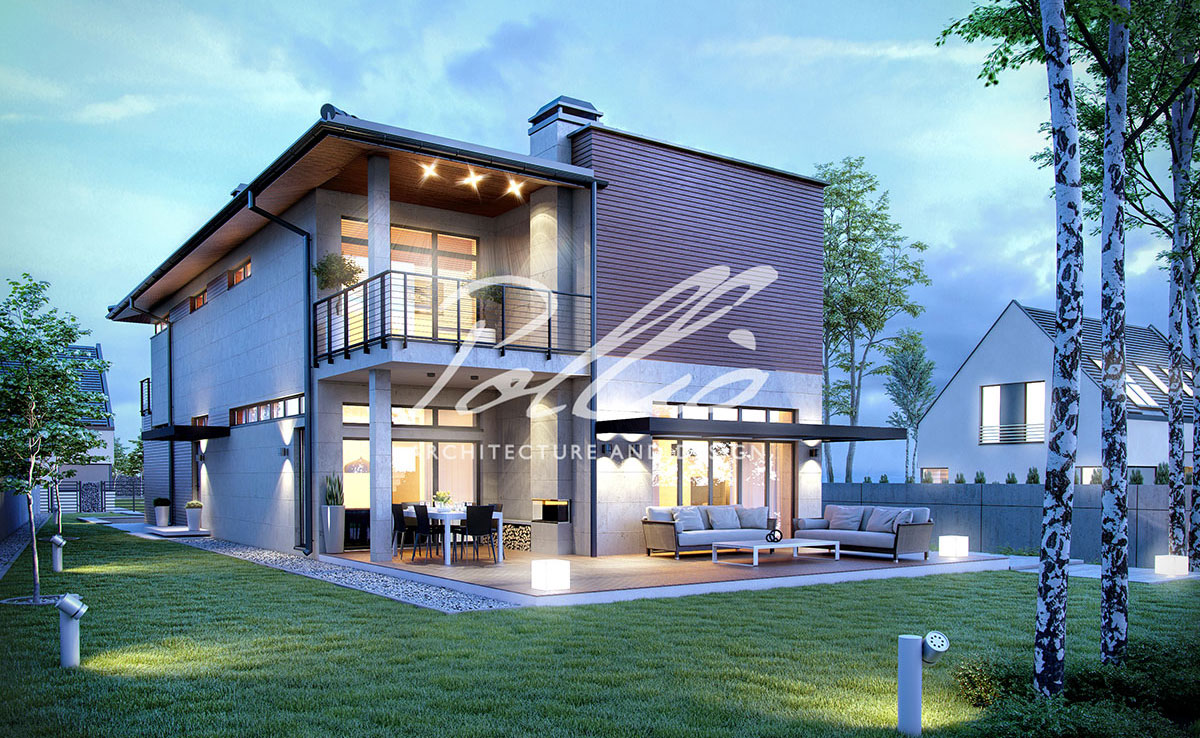 Projekt domu jednorodzinnego o pow. 194 m²: Piętrowy, 3 Sypialnie, Gabinet, 3 Łazienki