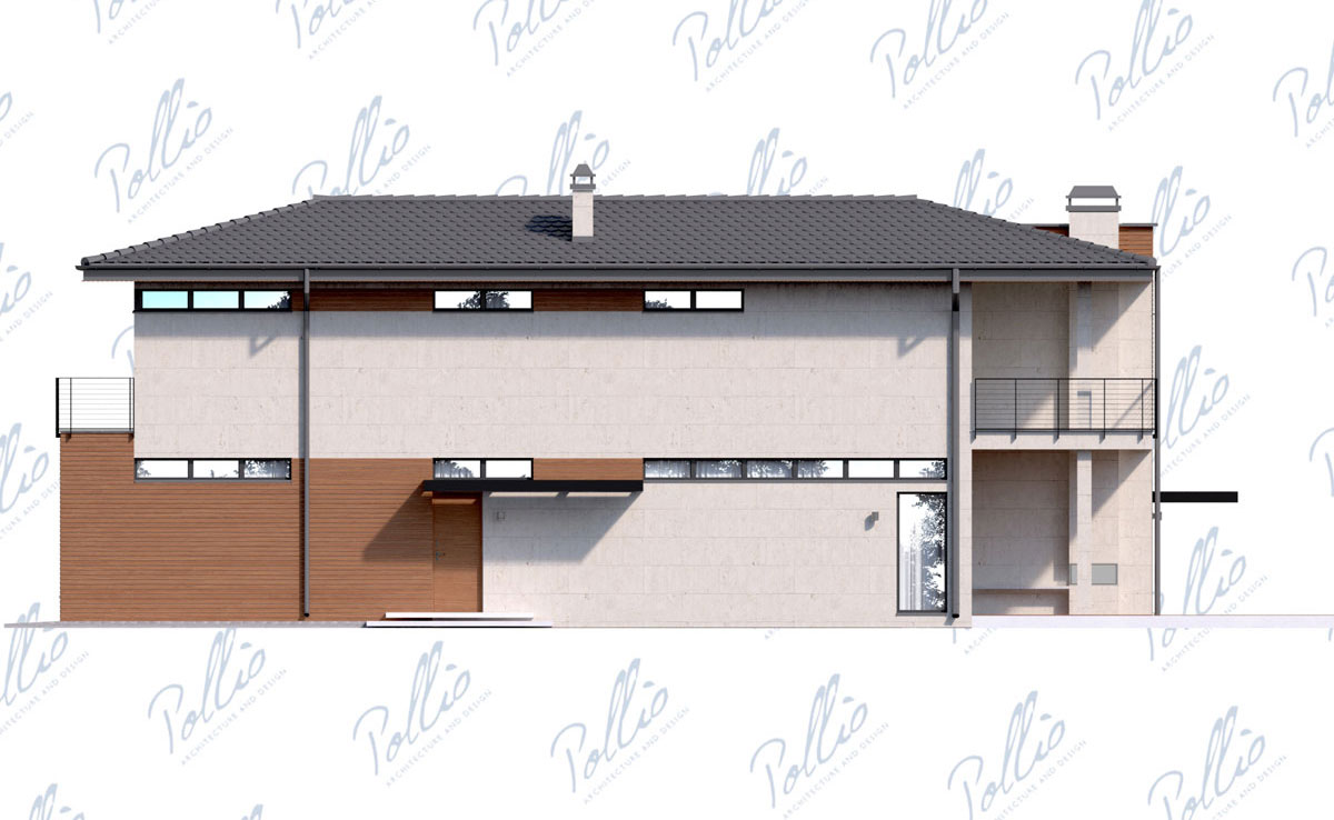 Projekt domu jednorodzinnego o pow. 194 m²: Piętrowy, 3 Sypialnie, Gabinet, 3 Łazienki
