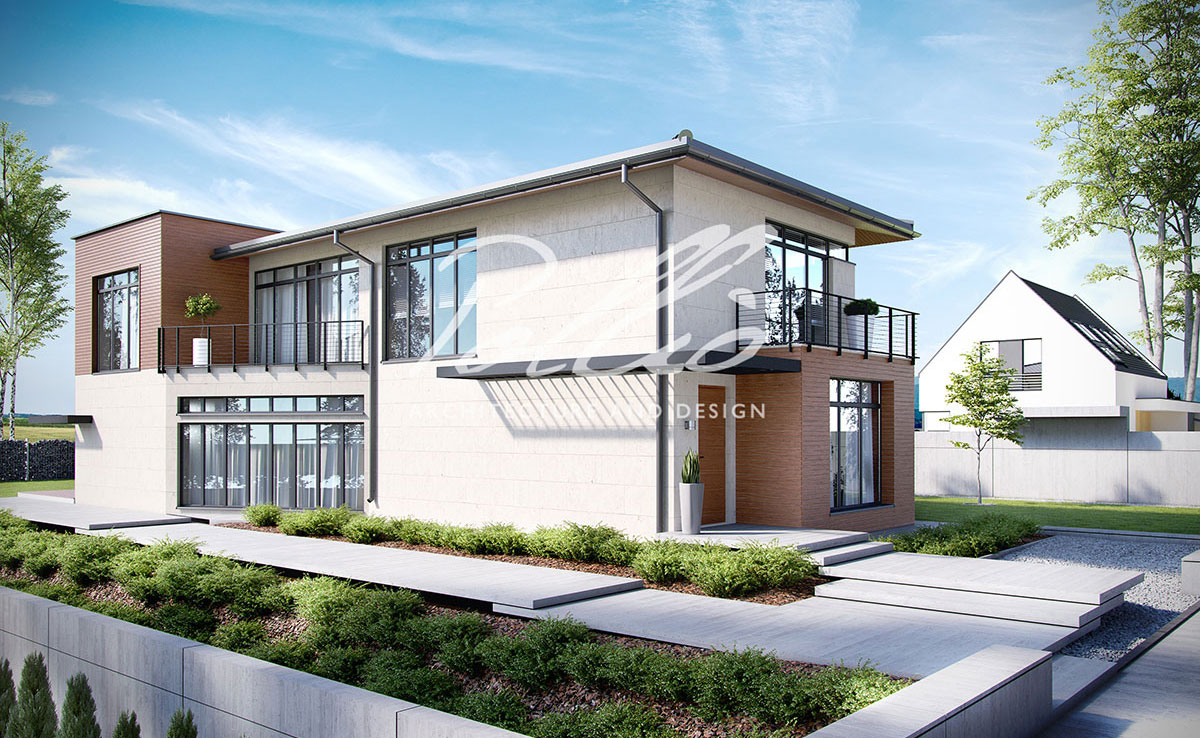 Projekt domu jednorodzinnego o pow. 194 m²: Piętrowy, 3 Sypialnie, Gabinet, 3 Łazienki