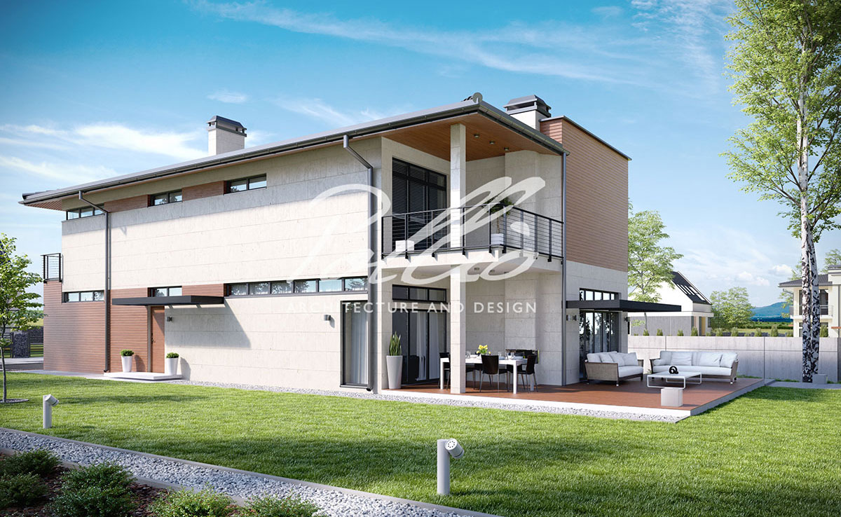 Projekt domu jednorodzinnego o pow. 194 m²: Piętrowy, 3 Sypialnie, Gabinet, 3 Łazienki