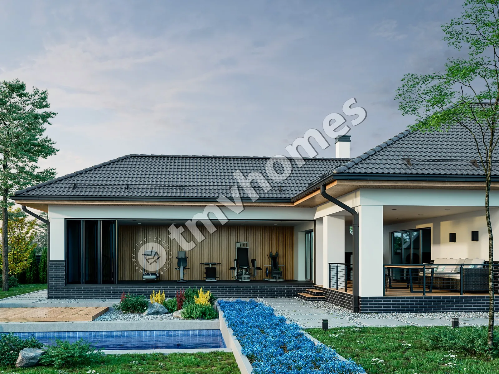 Projekt domu jednorodzinnego o pow. 135 m²: Parterowy, 2 Sypialnie, 1 Łazienki