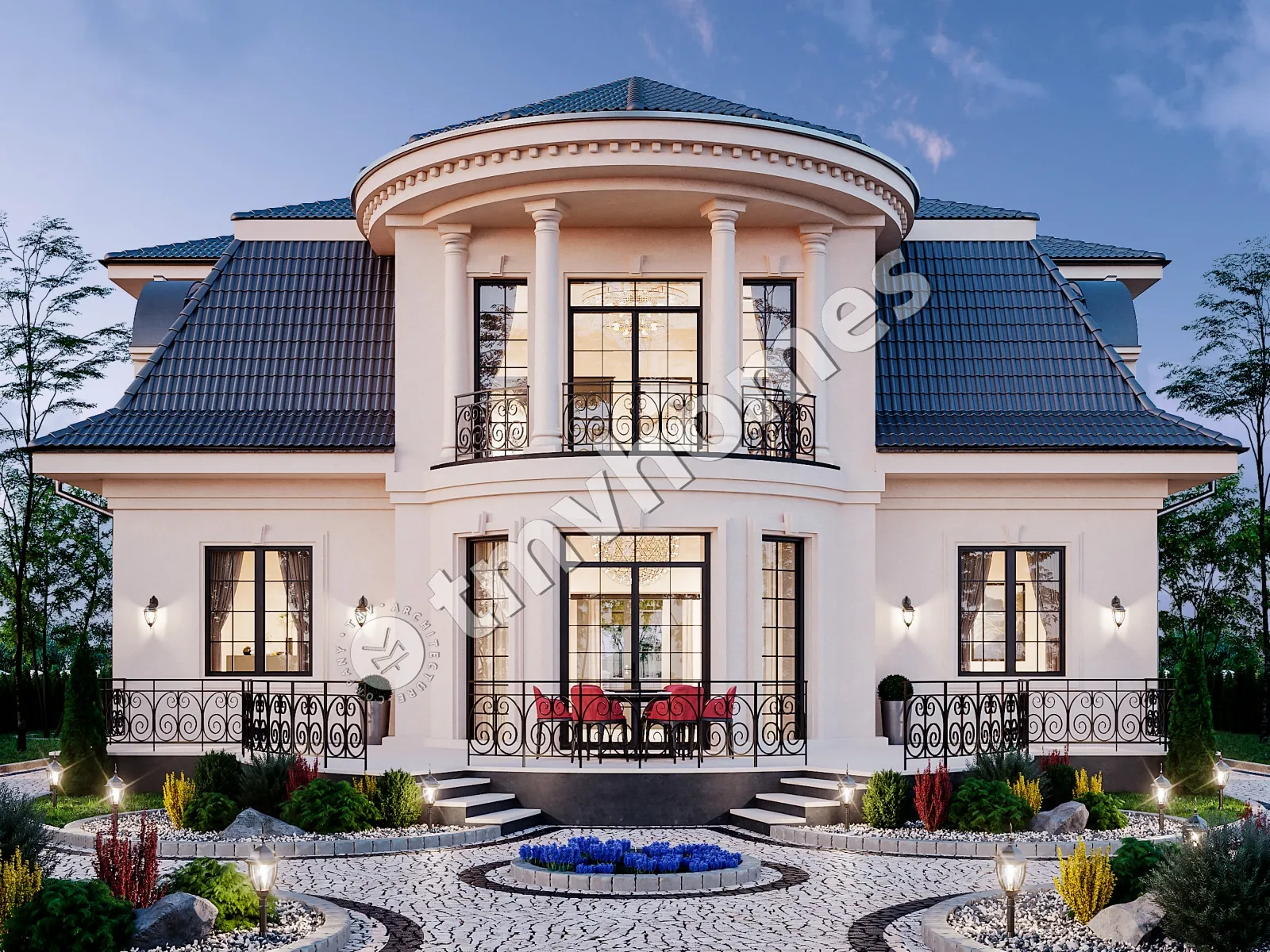 Projekt domu jednorodzinnego o pow. 358 m²: Piętrowy, 4 Sypialnie, 4 Łazienki