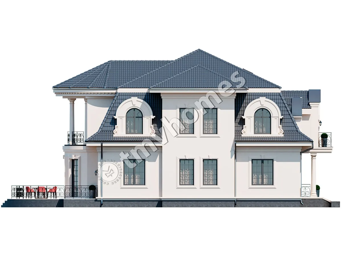 Projekt domu jednorodzinnego o pow. 358 m²: Piętrowy, 4 Sypialnie, 4 Łazienki