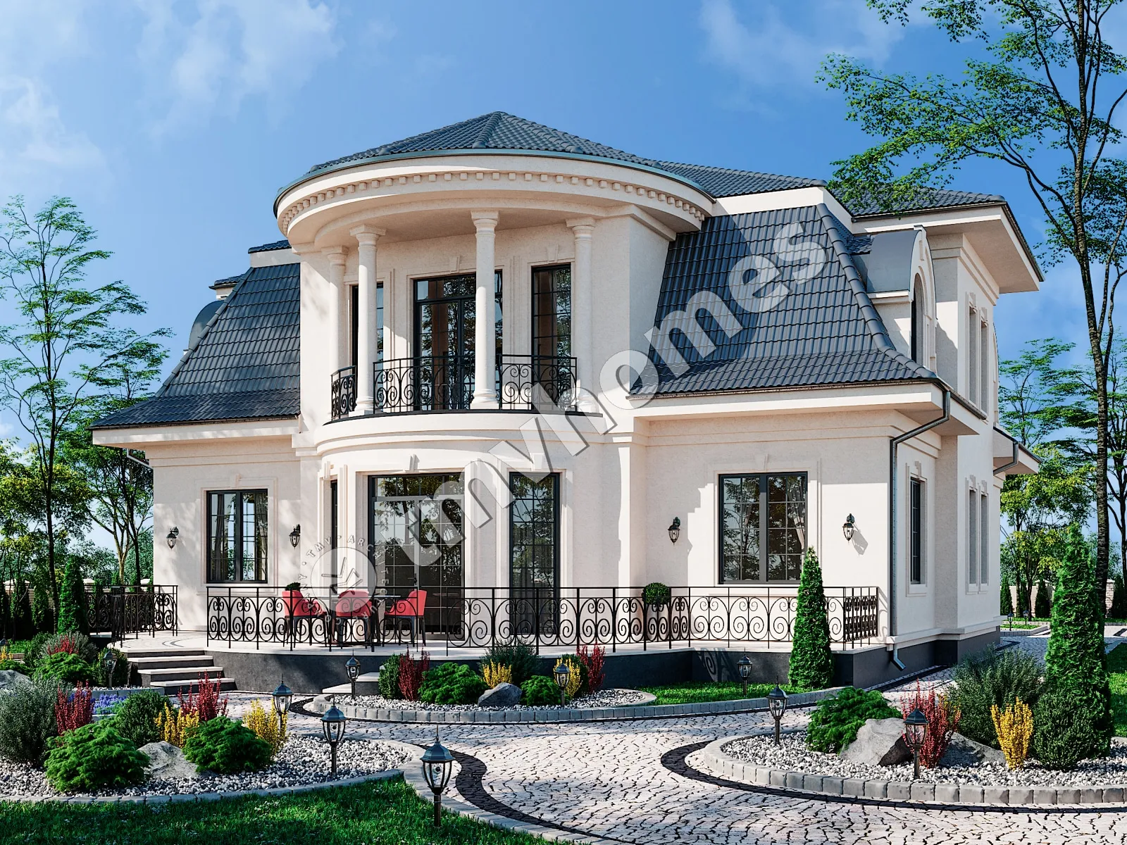 Projekt domu jednorodzinnego o pow. 358 m²: Piętrowy, 4 Sypialnie, 4 Łazienki