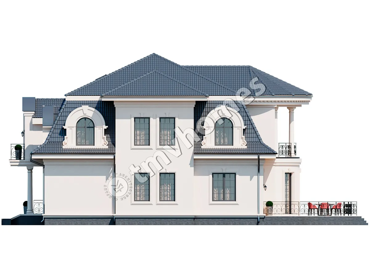 Projekt domu jednorodzinnego o pow. 358 m²: Piętrowy, 4 Sypialnie, 4 Łazienki