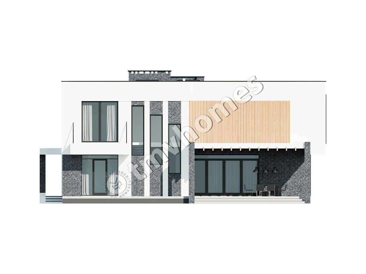 Projekt domu jednorodzinnego o pow. 330 m²: Piętrowy, 4 Sypialnie, Gabinet, 3 Łazienki, Otwarta kuchnia, Garaż