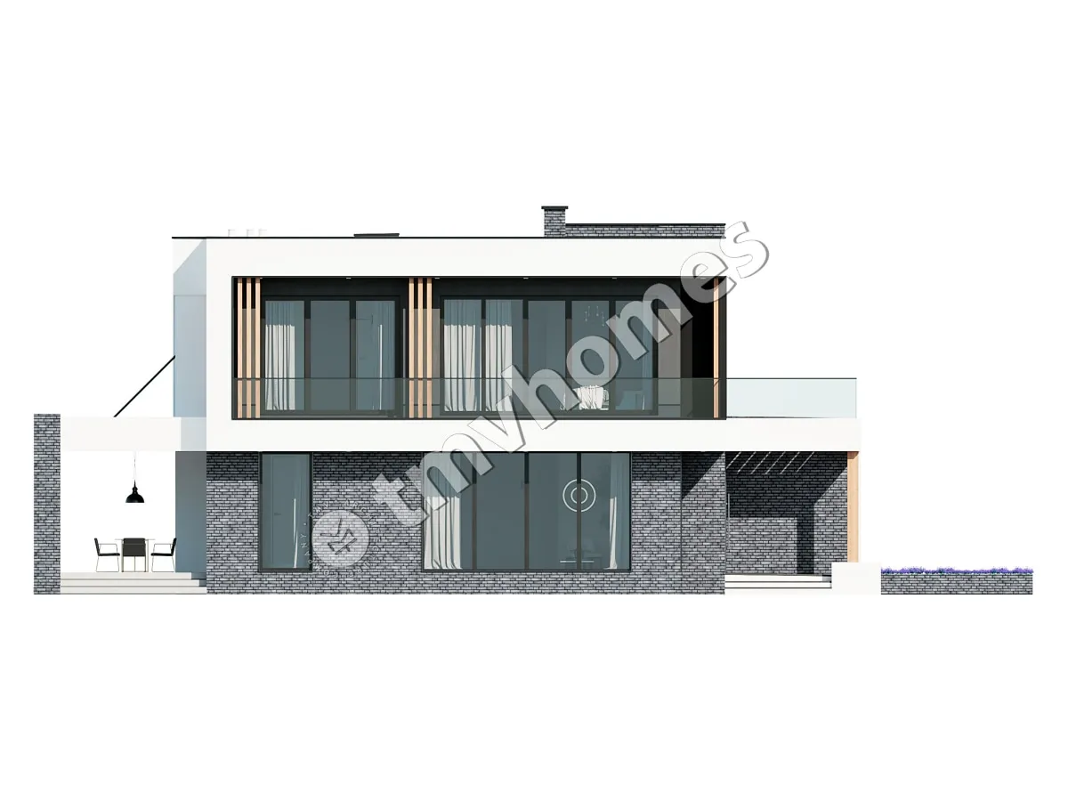Projekt domu jednorodzinnego o pow. 330 m²: Piętrowy, 4 Sypialnie, Gabinet, 3 Łazienki, Otwarta kuchnia, Garaż