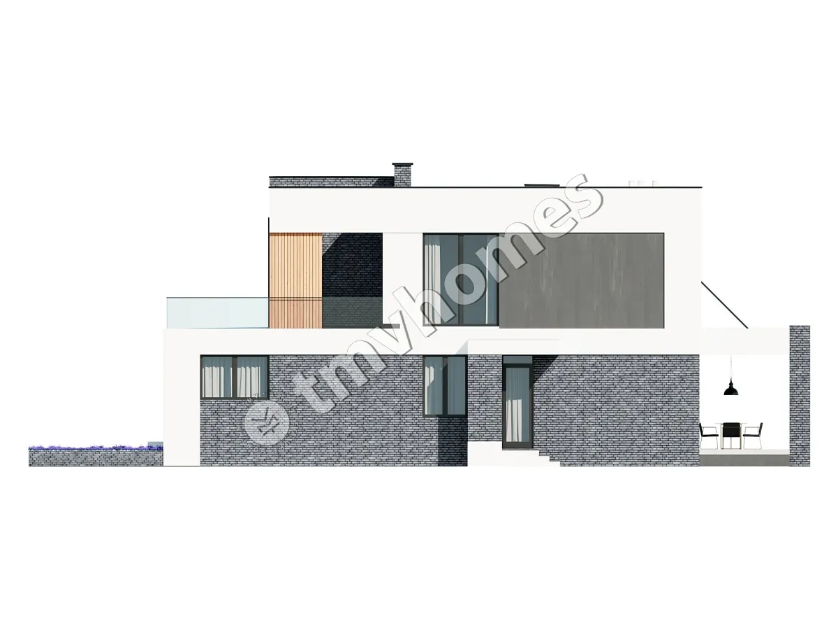 Projekt domu jednorodzinnego o pow. 330 m²: Piętrowy, 4 Sypialnie, Gabinet, 3 Łazienki, Otwarta kuchnia, Garaż