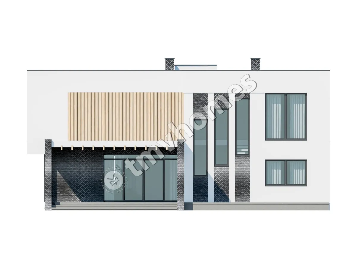 Projekt domu jednorodzinnego o pow. 329 m²: Piętrowy, 5 Sypialnie, 3 Łazienki, Otwarta kuchnia