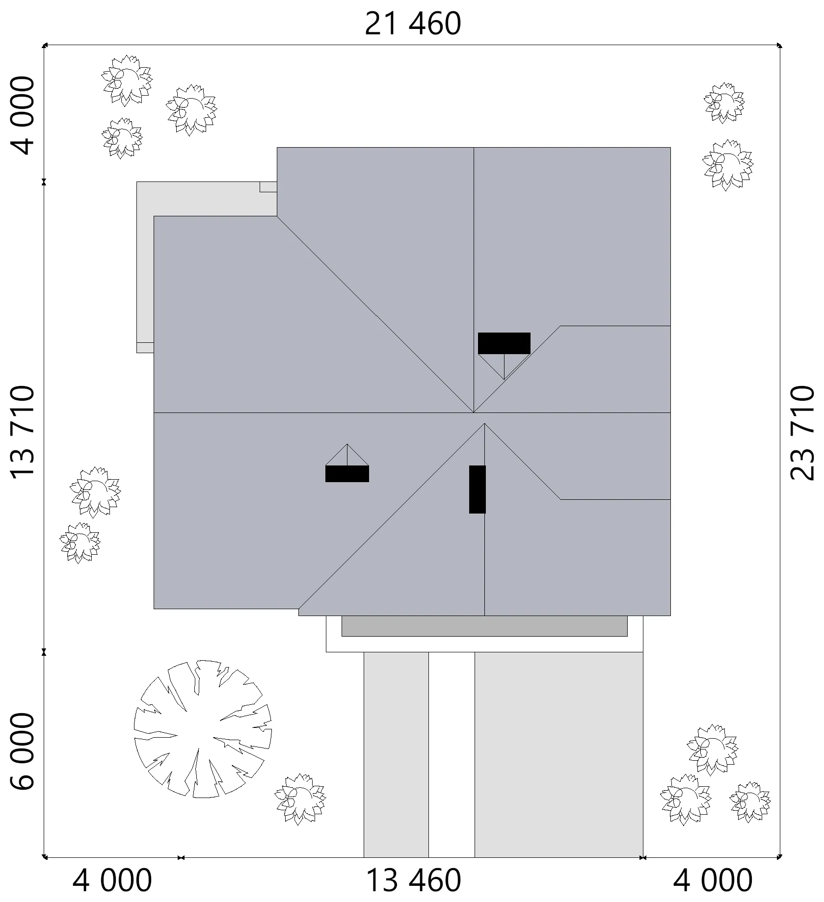 Projekt domu jednorodzinnego o pow. 252 m²: Parterowy z poddaszem użytkowym, 4 Sypialnie, Gabinet, 3 Łazienki, Otwarta kuchnia, Garaż