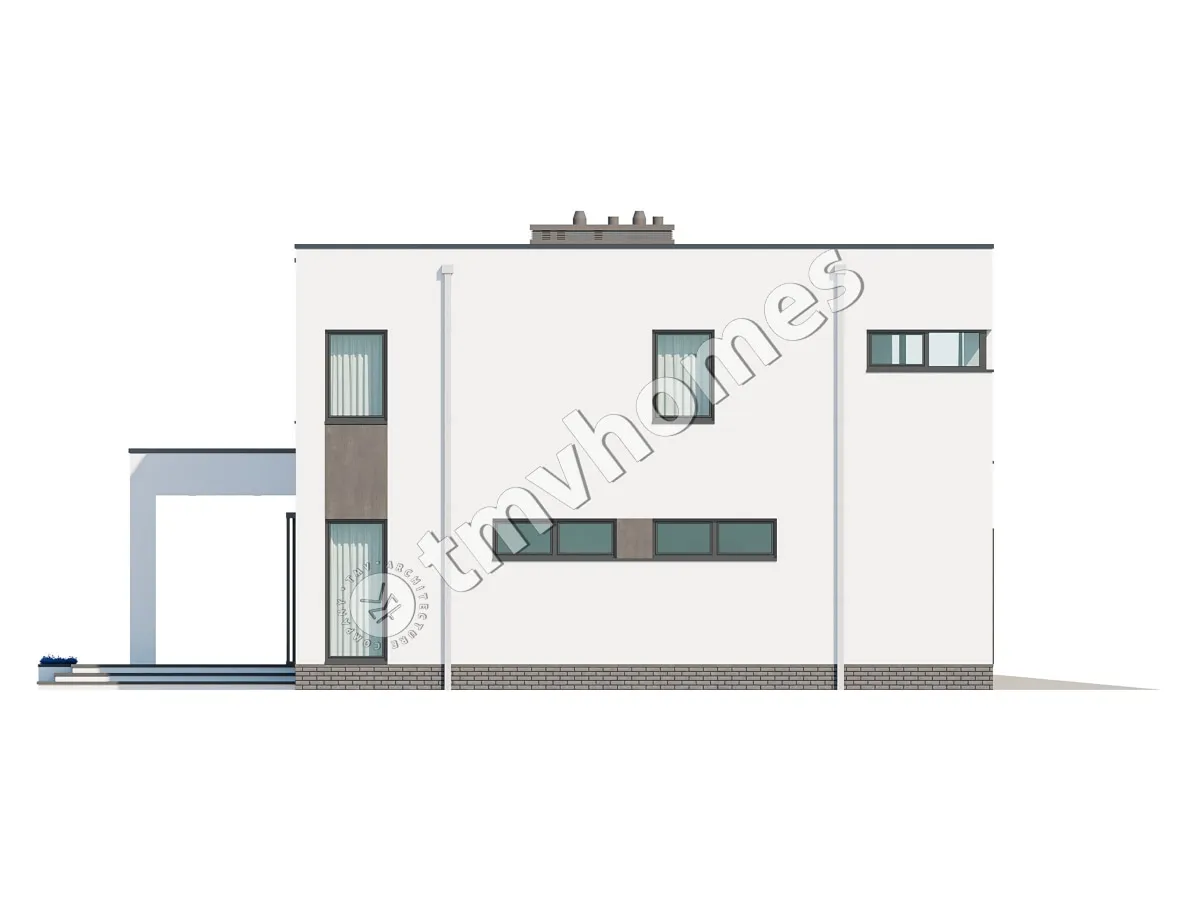 Projekt domu jednorodzinnego o pow. 227 m²: Piętrowy, 3 Sypialnie, Gabinet, 3 Łazienki, Otwarta kuchnia, Garaż